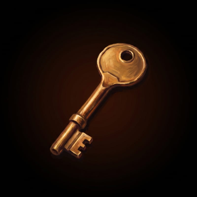 An old brass house key